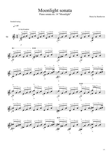 Beethoven Moonlight Sonata Music Sheet Download