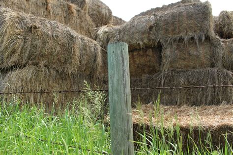 Square Hay Bales Fence Post Free Stock Photo Public Domain Pictures