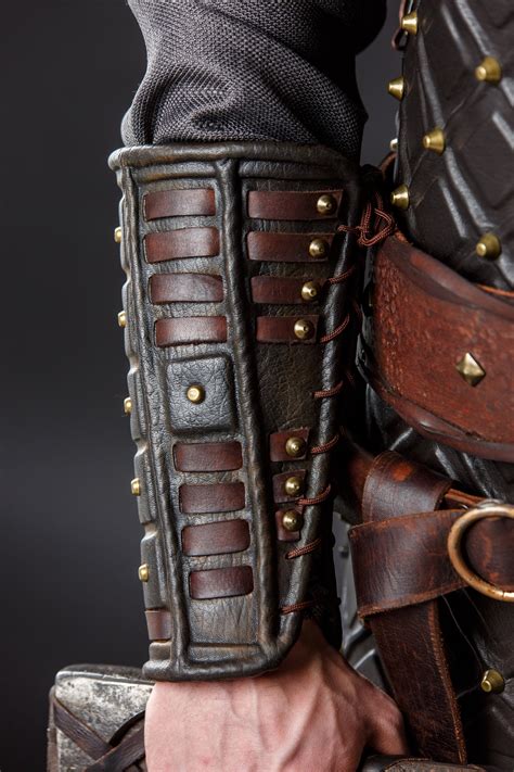 Medieval Leather Bracers Viking Larp Arm Armor Celtic Men Etsy