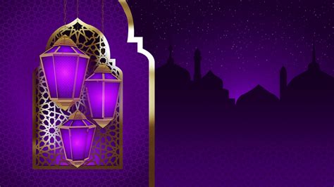 Purple Lanterns Ramadan Animation Background Loop 6435152 Stock Video