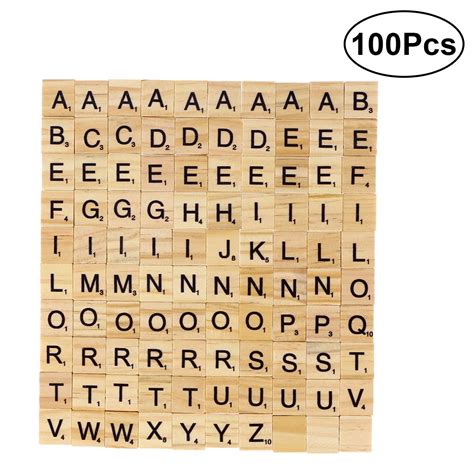 100pcs Diy Wood Letters Letters Tiles Scrabble Letters Replacement