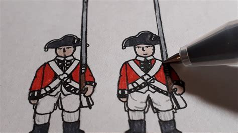 How To Draw A British Revolutionary War Soldier Youtube