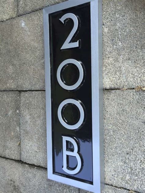 Vertical House Number Plaque With Mid Century Modern Font The Carving