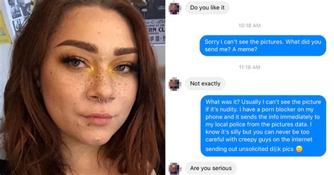 Man Sends This Woman An Unsolicited Pic She Responds By Saying An App Sent It To The Police