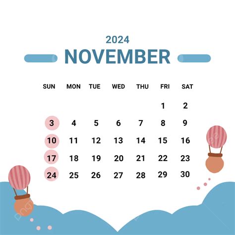 Calendario Noviembre 2024 Png Calendario Mensual Calendario 2024