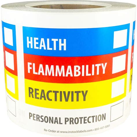 Health Flammability Reactivity Identification Labels Instocklabels Com