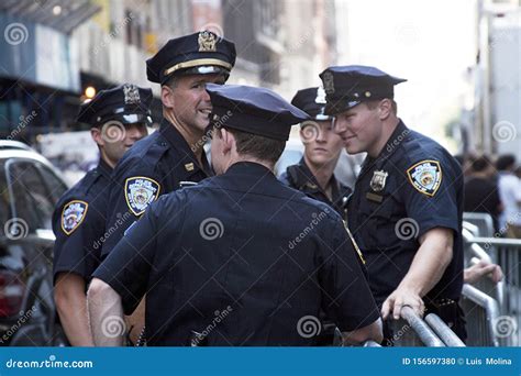 new york police officers nypd in the streets on manhattan new york city editorial image image