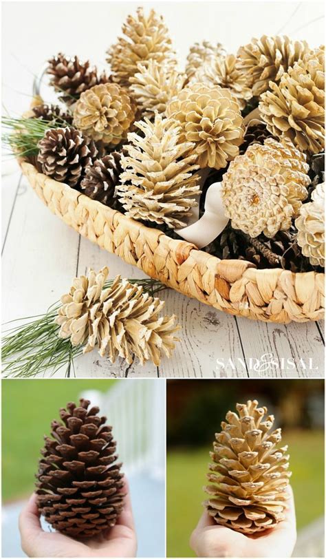 How To Make Beautifully Bleached Pinecones Rustic Christmas Christmas