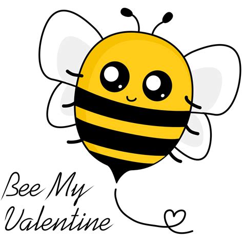 Bee With Text Bee My Valentine 18836923 Vector Art At Vecteezy
