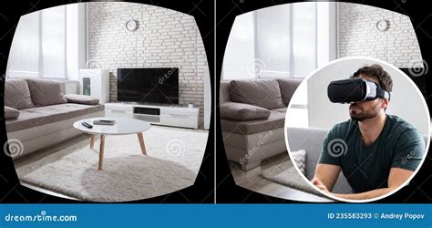 Virtual Guided Real Estate House Tour Using Vr Stock Image Image Of