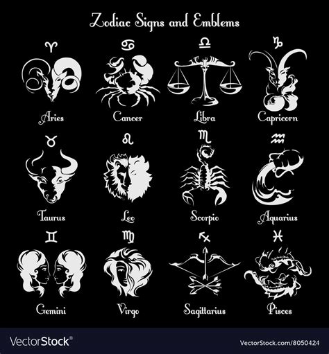 Zodiac Symbols And Signs Royalty Free Vector Image Reverasite