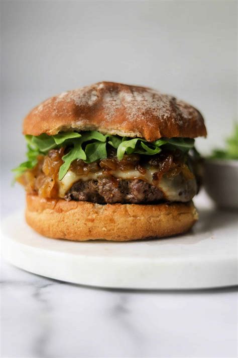 Caramelized Onion Burgers With Arugula With Video The Healthy