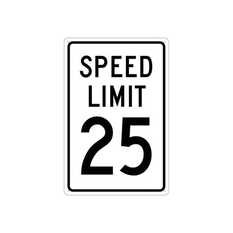 18x12 Aluminum Speed Limit 25 Sign