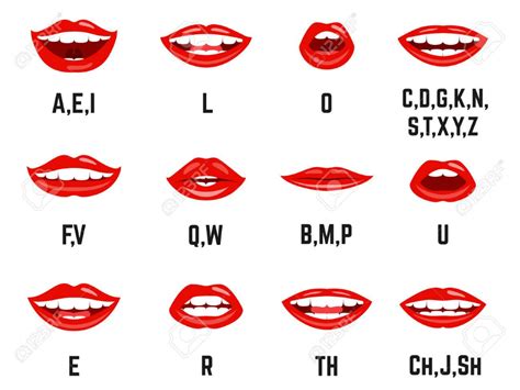 Lips Sound Pronunciation Chart Mouth Shape Correct Position Learning