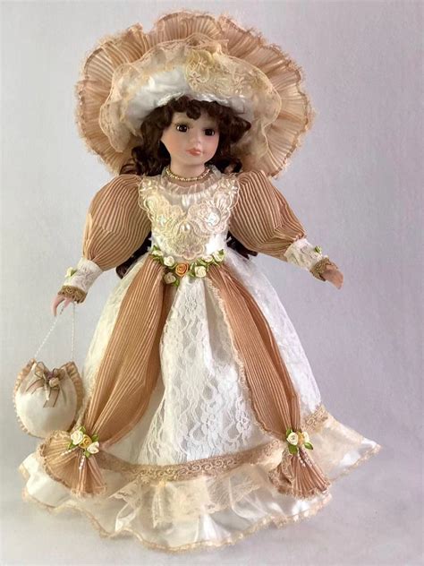 Jmisa Collection 18inch Standing Porcelain Victorian Doll With Stand 18 Inches