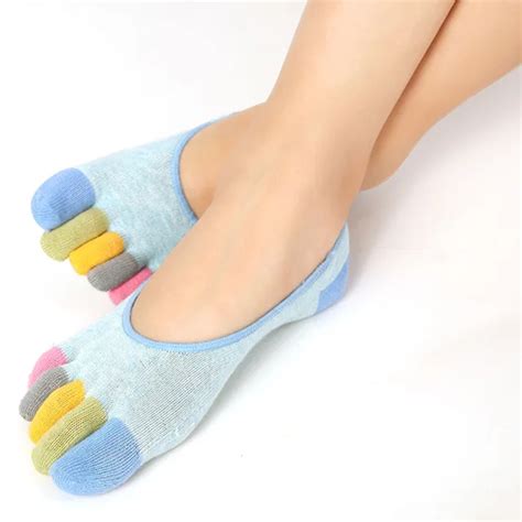 Buy Five Finger Toe Casual Woman Socks Summer Boat Toe Colorful Non Slip Soft