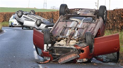 Video Two Cars Overturned In Crash On Aberdeenshire Road Evening