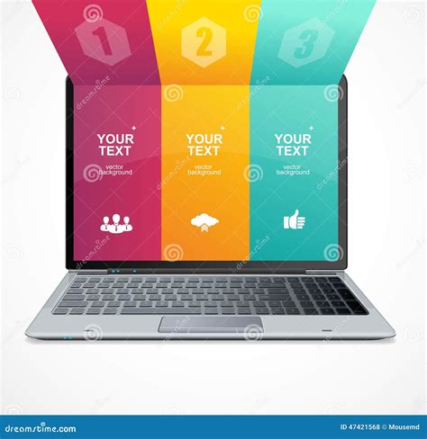 Text Boxes Infographics On Laptop Stock Vector Image 47421568