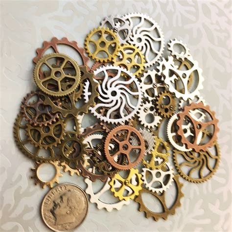 Steampunk Gears Cogs Buttons Watch Parts Altered Art Sprocket Etsy