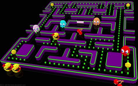 Download Purple Pac Man Video Game Interface Wallpaper