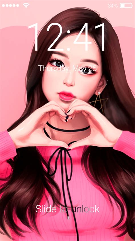 Korean Girl Teen Wallpaper Kpop Cute Pink Screen Voor Android Download