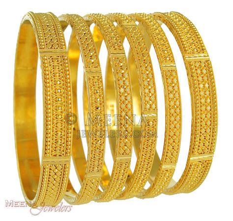 22kt Gold Bangles Bast3342 22kt Gold Bangles Set Of 6 Bangles 2