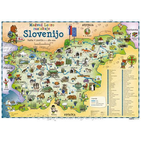 Slovenija Olski Stenski Zemljevid X Cm