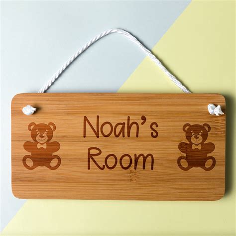 Personalised Teddy Bear Nursery Door Sign By Mirrorin