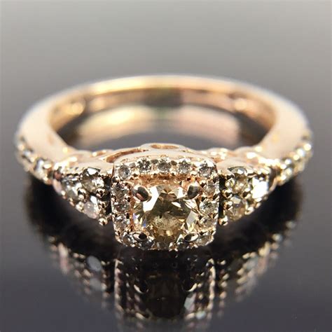 Le Vian 14k Rose Gold Chocolate Diamond Halo Engagement Ring Ebay