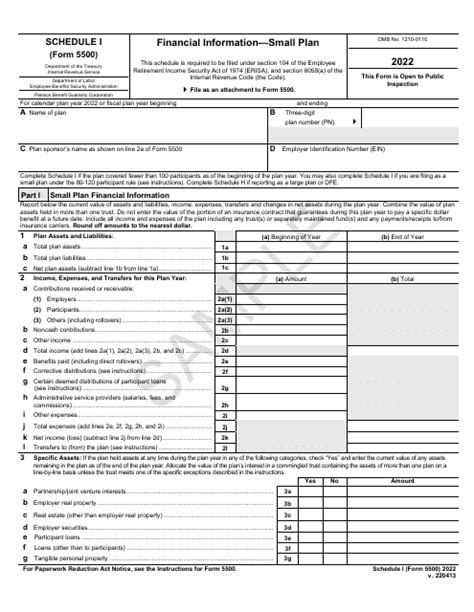 2020 — 2024 Form 5500 Schedule I Download Printable Pdf Or Fill Online