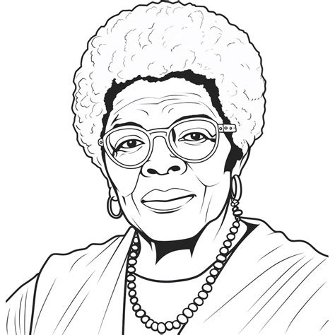 Printable Maya Angelou To Color Coloring Page