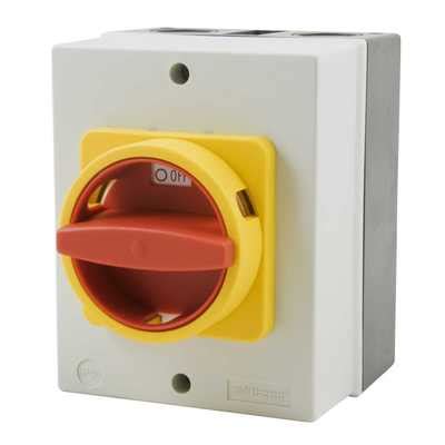Max diameter 67mm, overall height 112mm. Salzer 20A 4 Pole Rotary Isolator Switch IP66 (4P20ASM) | CEF
