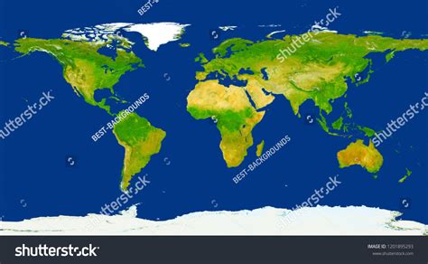 Xxl Size Physical World Map Illustration Stock Illustration 1201895293