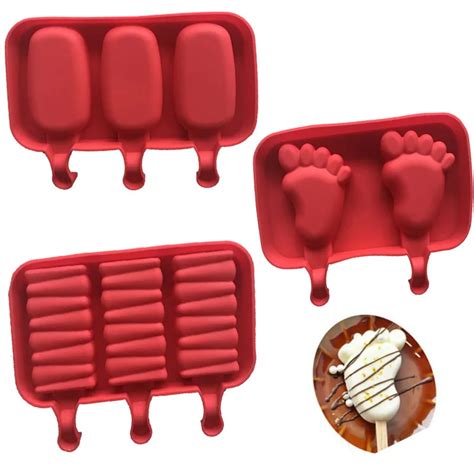 Silicone Ice Cream Mold Reusable Ice Cubes Tray Frozen Popsicle Molds