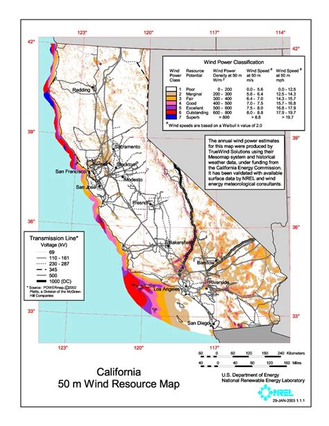 Windexchange California 50 Meter Community Scale Wind Resource Map