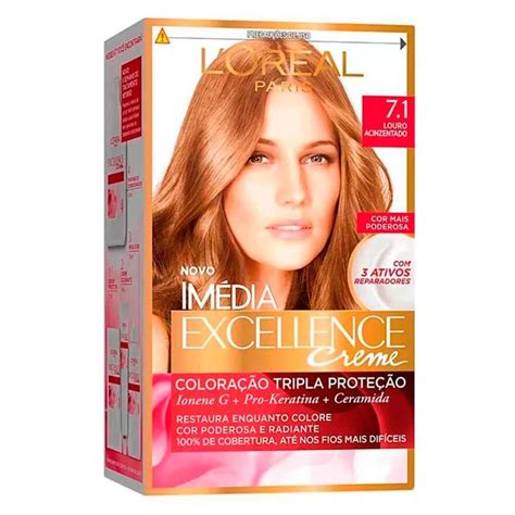 Tintura Loréal Permanente Imédia Excellence Creme N 71 Louro Acinzentado 1 Kit Promofarma