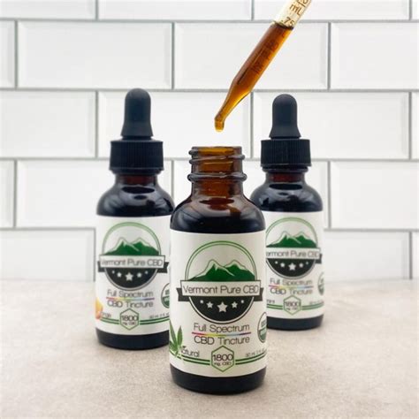 Full Spectrum Organic Cbd Tincture 1800mg 1oz Size Vermont Pure Cbd