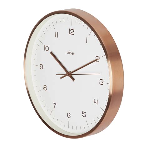 Jones Fame Copper Effect Clock Departments Diy At Bandq