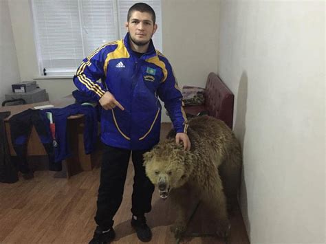 Khabib Defeats Bear In Rematch Jumps Cage To Attack Corner Bear