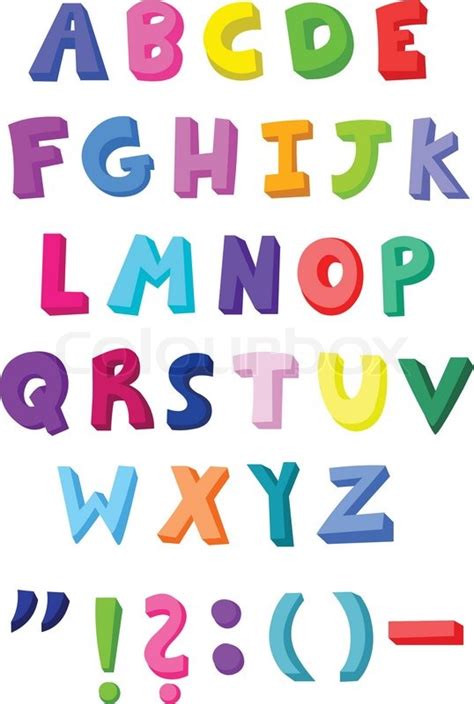 Mit dem deutschen alphabet befassen wir uns hier. Colorful letters set | Stock Vector | Colourbox