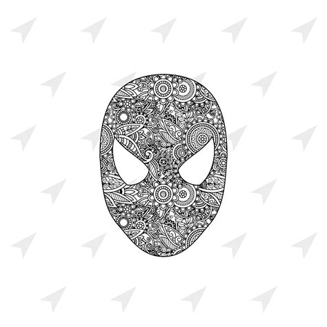 Spiderman Mask Mandala SVG PNG DXF. Instant download files | Etsy