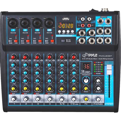 Pyle Pro Pmxu83bt Compact 8 Channel Bluetooth Enabled Pmxu83bt