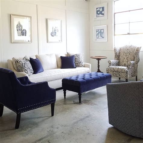 Love The Combination Of The Cream With The Navy Blue The Larue Sofa In