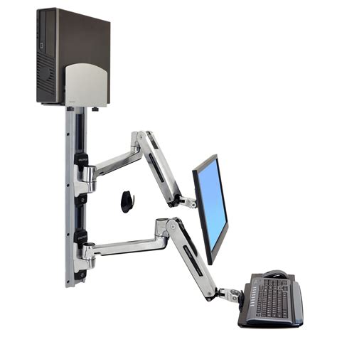 Ergotron LX Sit-Stand Wall System Keyboard & Monitor Mount with Medium