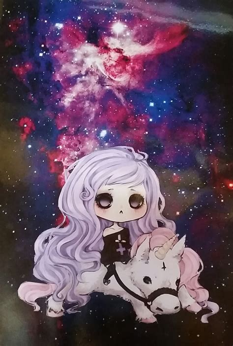 Galaxy Art Cute Galaxy Kawaii Unicorn Wallpaper Asq Wallpaper