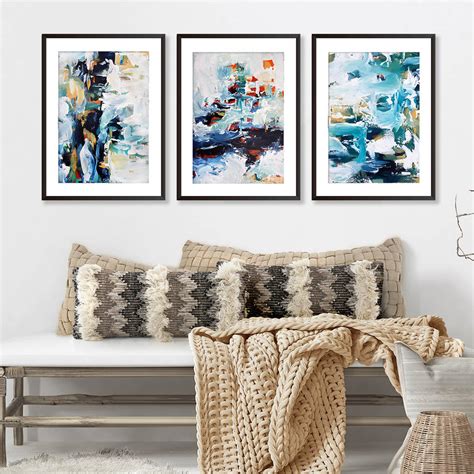 Framed Art Print Set Of Three Poster Prints By Abstract House
