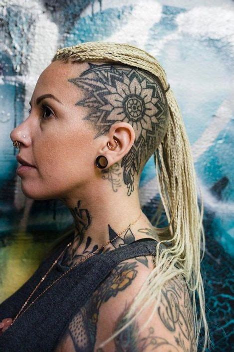 incredible head tattoos for females head tattoos girl tattoos hair styles