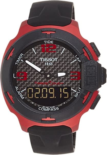 tissot t race touch aluminium black dial black silicon mens sports watch
