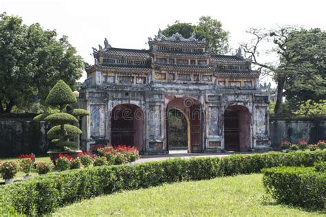 Gateway In The Forbidden Purple City In Hue Vietnam Stock Image