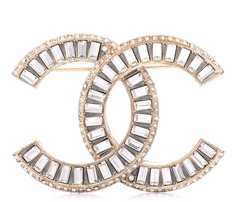 Chanel Baguette Crystal Cc Brooch Gold Best Designer Vintage Ts